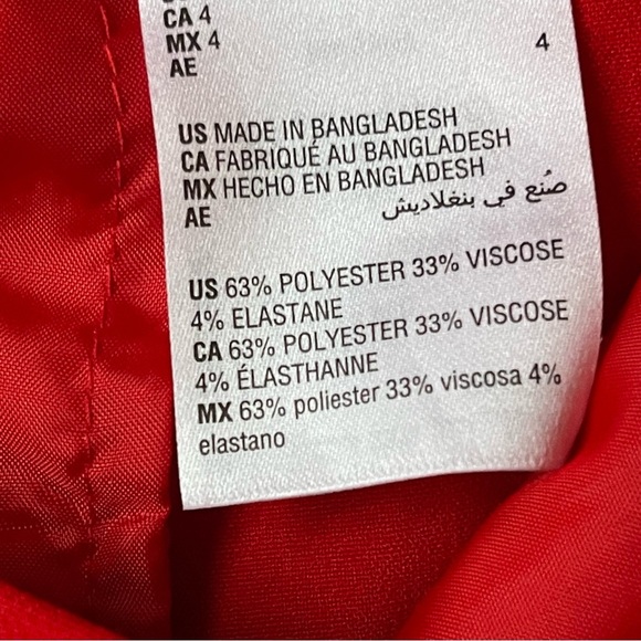 BAR 111 red pleated trousers red size 4 - Picture 5 of 9